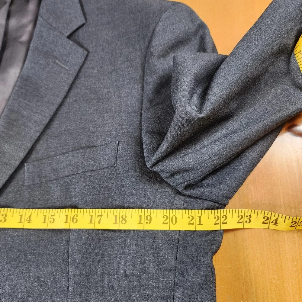 Brooks Brothers 346 Suit Jacket Men's 44R Gray Wool Blend‎ Stretch Career Office